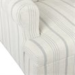 HomePop Emerson Wood & Fabric Stripe Pattern Accent Chair w/ Rolled Arm in Gray