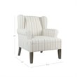 HomePop Emerson Wood & Fabric Stripe Pattern Accent Chair w/ Rolled Arm in Gray