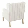 HomePop Emerson Wood & Fabric Stripe Pattern Wingback Accent Chair in White/Blue