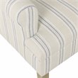 HomePop Emerson Wood & Fabric Stripe Pattern Wingback Accent Chair in White/Blue