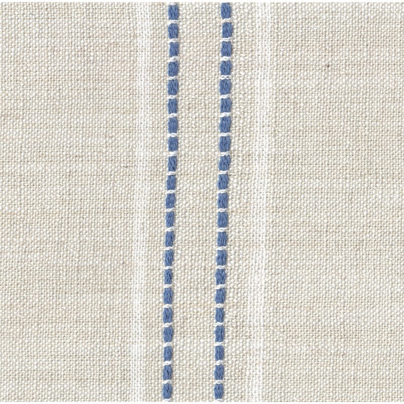 HomePop Emerson Wood & Fabric Stripe Pattern Wingback Accent Chair in White/Blue