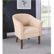 HomePop Transitional Wood and Velvet Barrel Accent Chair in Blush Pink