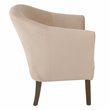 HomePop Transitional Wood and Velvet Barrel Accent Chair in Blush Pink