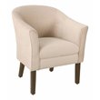 HomePop Transitional Wood and Velvet Barrel Accent Chair in Blush Pink