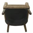 HomePop Transitional Wood and Faux Leather Barrel Accent Chair in Brown