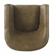 HomePop Transitional Wood and Faux Leather Barrel Accent Chair in Brown