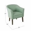 HomePop Transitional Wood and Fabric Barrel Accent Chair in Textured Aqua Blue