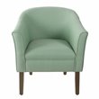 HomePop Transitional Wood and Fabric Barrel Accent Chair in Textured Aqua Blue
