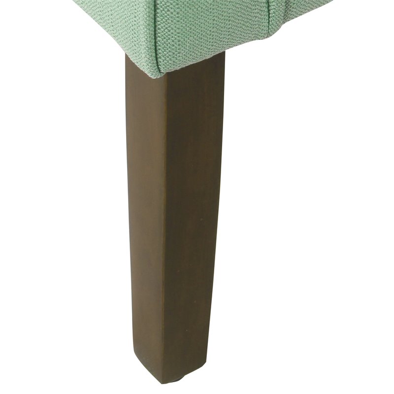 HomePop Transitional Wood and Fabric Barrel Accent Chair in Textured Aqua Blue