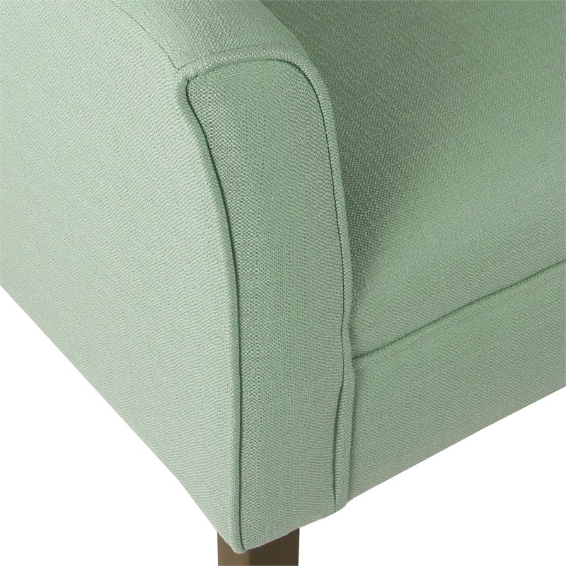 HomePop Transitional Wood and Fabric Barrel Accent Chair in Textured Aqua Blue