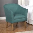 HomePop Wood and Fabric Chunky Textured Accent Chair in Blue