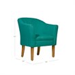 HomePop Wood and Fabric Chunky Textured Accent Chair in Blue