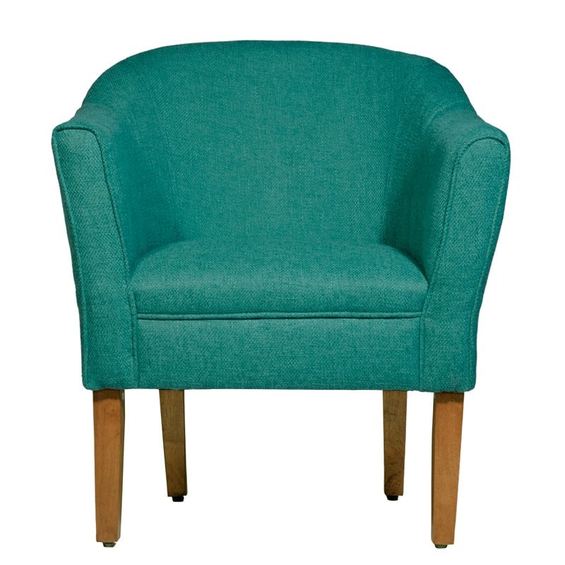 HomePop Wood and Fabric Chunky Textured Accent Chair in Blue