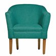 HomePop Wood and Fabric Chunky Textured Accent Chair in Blue