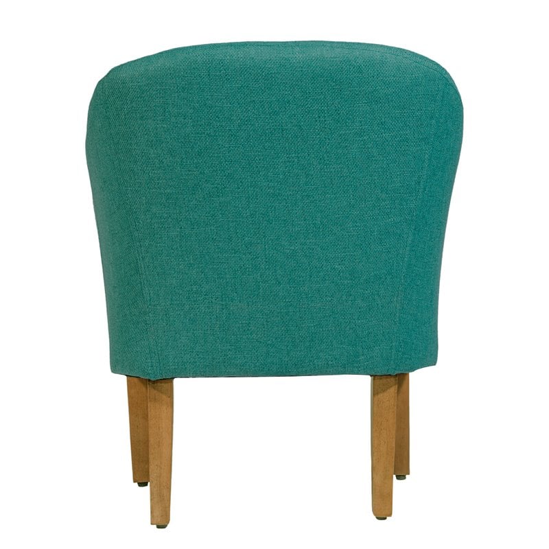 HomePop Wood and Fabric Chunky Textured Accent Chair in Blue