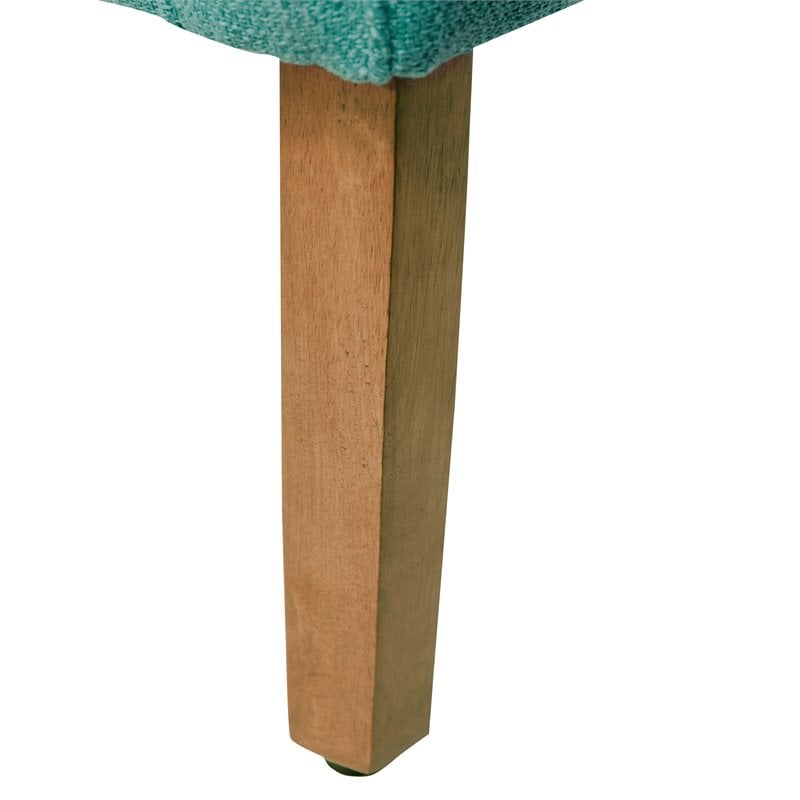 HomePop Wood and Fabric Chunky Textured Accent Chair in Blue