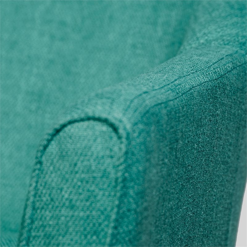 HomePop Wood and Fabric Chunky Textured Accent Chair in Blue