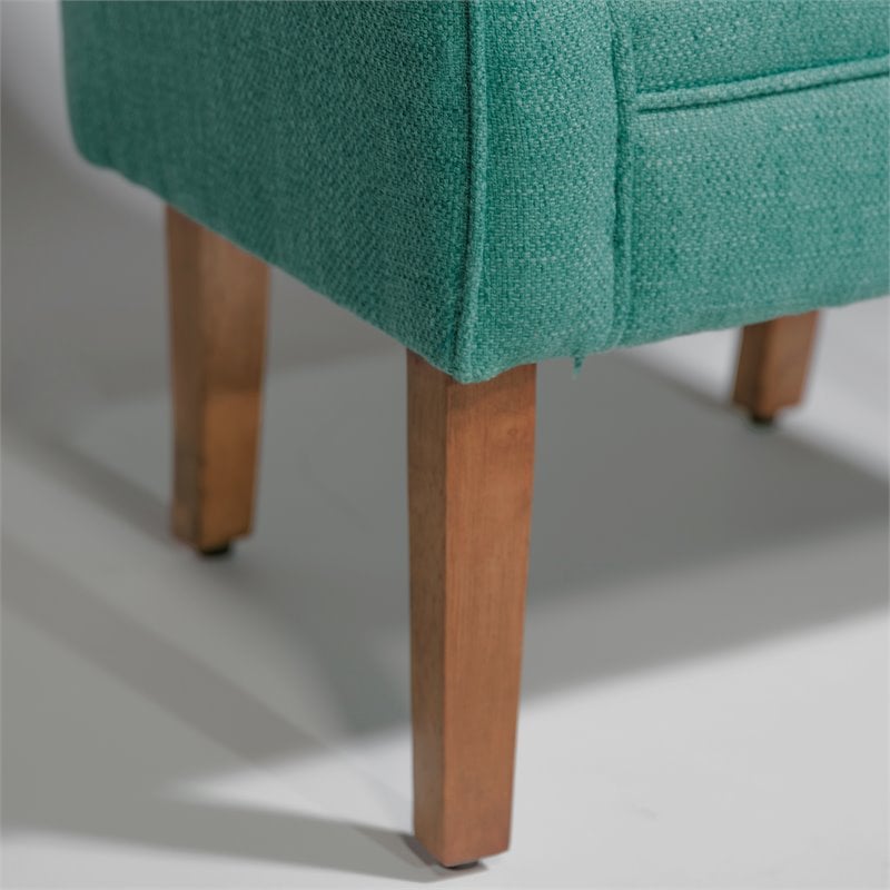 HomePop Wood and Fabric Chunky Textured Accent Chair in Blue