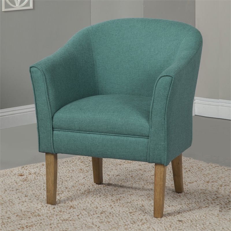 HomePop Wood and Fabric Chunky Textured Accent Chair in Blue