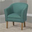 HomePop Wood and Fabric Chunky Textured Accent Chair in Blue