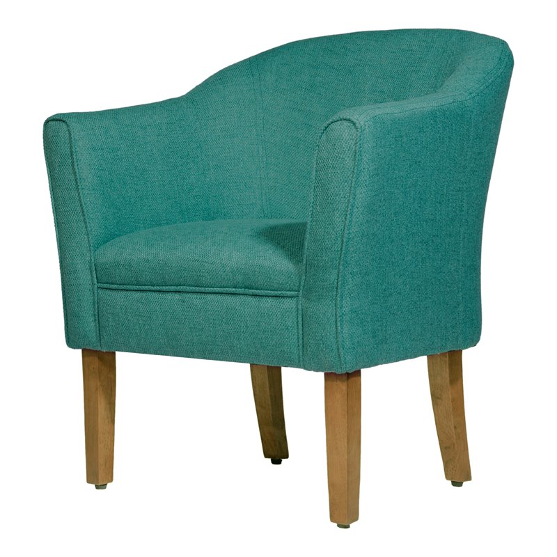 HomePop Wood and Fabric Chunky Textured Accent Chair in Blue