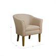 HomePop Transitional Wood and Fabric Barrel Accent Chair in Flax Brown