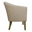HomePop Transitional Wood and Fabric Barrel Accent Chair in Flax Brown