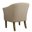 HomePop Transitional Wood and Fabric Barrel Accent Chair in Flax Brown