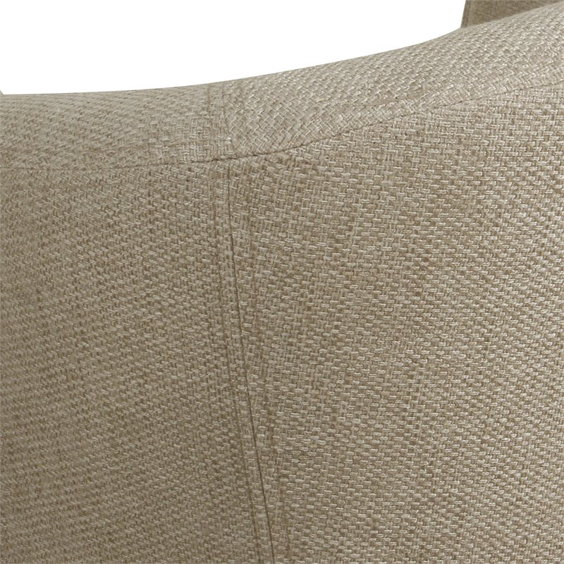 HomePop Transitional Wood and Fabric Barrel Accent Chair in Flax Brown