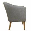 HomePop Transitional Wood and Fabric Barrel Accent Chair in Charcoal