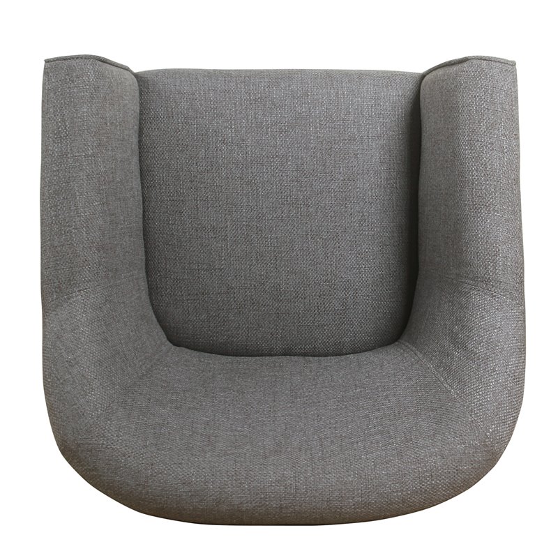 HomePop Transitional Wood and Fabric Barrel Accent Chair in Charcoal