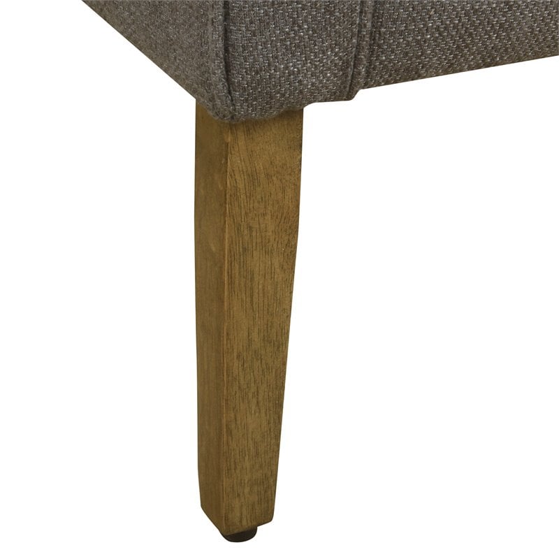 HomePop Transitional Wood and Fabric Barrel Accent Chair in Charcoal