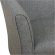HomePop Transitional Wood and Fabric Barrel Accent Chair in Charcoal