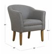 HomePop Transitional Wood and Fabric Barrel Accent Chair in Charcoal