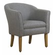 HomePop Transitional Wood and Fabric Barrel Accent Chair in Charcoal