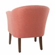 HomePop Transitional Wood and Fabric Barrel Accent Chair in Textured Orange