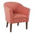 HomePop Transitional Wood and Fabric Barrel Accent Chair in Textured Orange