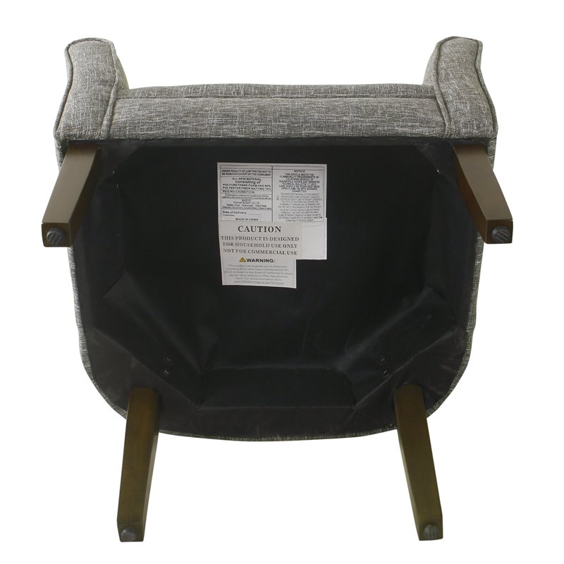 HomePop Transitional Wood and Fabric Barrel Accent Chair in Slate Gray