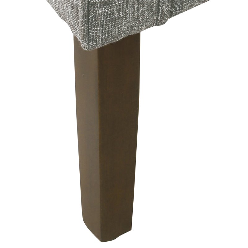 HomePop Transitional Wood and Fabric Barrel Accent Chair in Slate Gray