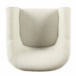 HomePop Transitional Wood and Fabric Barrel Accent Chair in White