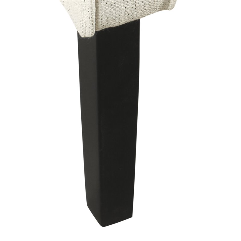 HomePop Transitional Wood and Fabric Barrel Accent Chair in White