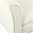 HomePop Transitional Wood and Fabric Barrel Accent Chair in White