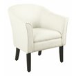 HomePop Transitional Wood and Fabric Barrel Accent Chair in White