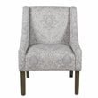 HomePop Traditional Fabric Damask Swoop Arm Accent Chair in Gray