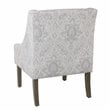 HomePop Traditional Fabric Damask Swoop Arm Accent Chair in Gray