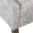 HomePop Traditional Fabric Damask Swoop Arm Accent Chair in Gray