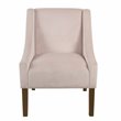 HomePop Traditional Wood and Velvet Swoop Arm Accent Chair in Pink