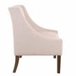 HomePop Traditional Wood and Velvet Swoop Arm Accent Chair in Pink
