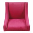 HomePop Traditional Wood and Velvet Swoop Arm Accent Chair in Dark Pink