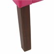 HomePop Traditional Wood and Velvet Swoop Arm Accent Chair in Dark Pink